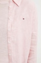 Tommy Hilfiger koszula lniana WW0WW42036 różowy