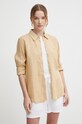 Сорочка з льону Tommy Hilfiger бежевий WW0WW42037