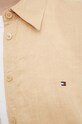 Сорочка з льону Tommy Hilfiger WW0WW42037 бежевий