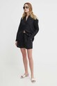 Сорочка з льону Tommy Hilfiger WW0WW42037 чорний SS24