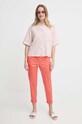 Tommy Hilfiger koszula lniana WW0WW41392 różowy SS24