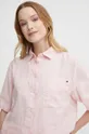 rosa Tommy Hilfiger camicia di lino
