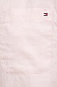 Ľanová košeľa Tommy Hilfiger WW0WW41392 ružová