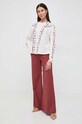 Хлопковая блузка Weekend Max Mara 2415111031600 бежевый SS24