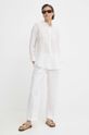 Pepe Jeans camasa din amestec de in POLLY PL304804 bej SS24
