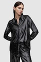 Košile AllSaints Charli dlouhý černá W002PZ