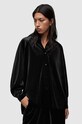 Velurová košile AllSaints Oana dlouhý černá W003PZ
