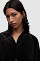 Velurová košile AllSaints Oana W003PZ černá SS24