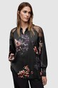 AllSaints camasa cu matase Oana lung negru WH042Z