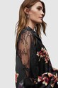 Сорочка з шовком AllSaints Oana WH042Z чорний SS24
