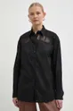 čierna Bavlnená košeľa Pinko Dámsky