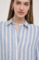 Weekend Max Mara koszula lniana niebieski 2415111022600