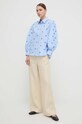Weekend Max Mara cămașă din bumbac 2415111052600 albastru SS24