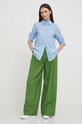Бавовняна сорочка United Colors of Benetton 5CQYDQ06U блакитний AW24