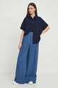 United Colors of Benetton camicia 5WPWDQ04S blu navy SS24