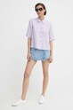 Сорочка з льону United Colors of Benetton 5BML5QB75 фіолетовий AA00