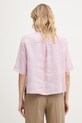Ρούχα United Colors of Benetton πουκάμισο γυναικείο λινό 5BML5QB75 ροζ