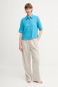 United Colors of Benetton koszula lniana 5BML5QB75 niebieski AA00