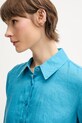 United Colors of Benetton koszula lniana niebieski 5BML5QB75