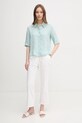 United Colors of Benetton koszula lniana 5BML5QB75 turkusowy AA00