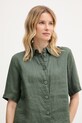 United Colors of Benetton Cămașă femeiască din in verde 5BML5QB75
