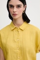Oblečení Lněná košile United Colors of Benetton 5BMLDQ06V žlutá