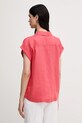 Сорочка з льону United Colors of Benetton 5BMLDQ06V рожевий SS25