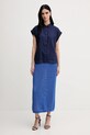 United Colors of Benetton koszula lniana 5BMLDQ06V granatowy SS25