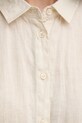 Lněná košile United Colors of Benetton 5BMLDQ06V béžová