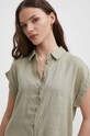 Ľanová košeľa United Colors of Benetton zelená 5BMLDQ06V