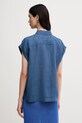 Ľanová košeľa United Colors of Benetton 5BMLDQ06V modrá SS25