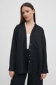 United Colors of Benetton koszula lniana czarny 5BMLDQ078