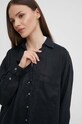 United Colors of Benetton koszula lniana 5BMLDQ078 czarny