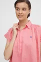 różowy Polo Ralph Lauren bluzka lniana