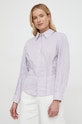 Πουκάμισο Sisley 50IFLQ068 μωβ