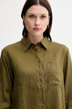 Lanena srajca Sisley zelena 5BMLLQ06S