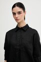 Льняная рубашка Sisley чёрный 5BMLLQ06S