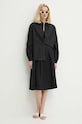 Βαμβακερό πουκάμισο Sisley 5MUTLQ06W μαύρο SS24