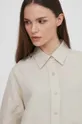 beżowy Calvin Klein koszula z domieszką lnu