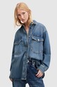 AllSaints camicia in denim di cotone Alba denim turchese WH518Z