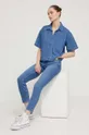 Abercrombie & Fitch koszula jeansowa niebieski