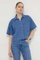 niebieski Abercrombie & Fitch koszula jeansowa