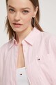 Tommy Jeans koszula z domieszką lnu DW0DW17737 różowy SS24