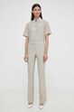 Theory camasa de lana O0101516 bej SS24