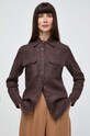 Weekend Max Mara koszula lniana 2415111013600 brązowy SS24