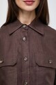 Lněná košile Weekend Max Mara 2415111013600 hnědá