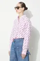 růžová Bavlněná košile Kenzo Printed Slim Fit Shirt