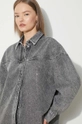 Rotate denim shirt Rhinestone Denim Shirt 113014D06 gray