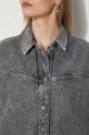 Rotate denim shirt Rhinestone Denim Shirt