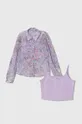 фиолетовой Детская рубашка Pinko Up Для девочек
